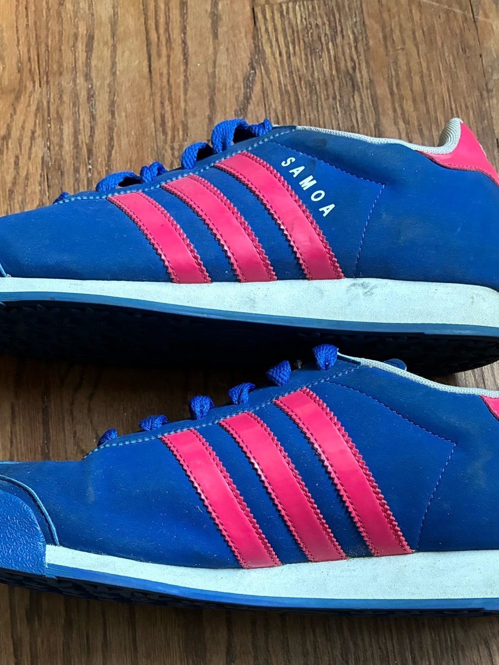 adidas Samoa Women's Blue with Pink Accent Sneakers